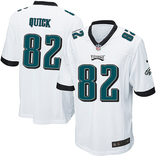 Men's Game Mike Quick Nike Jersey White Road - #82 NFL Philadelphia Eagles